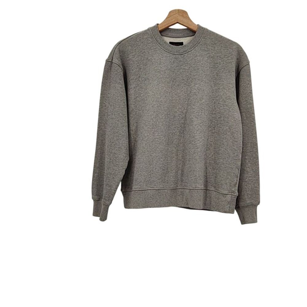 Quince Women Flowknit Pullover Crew Gray Sleeved Top S